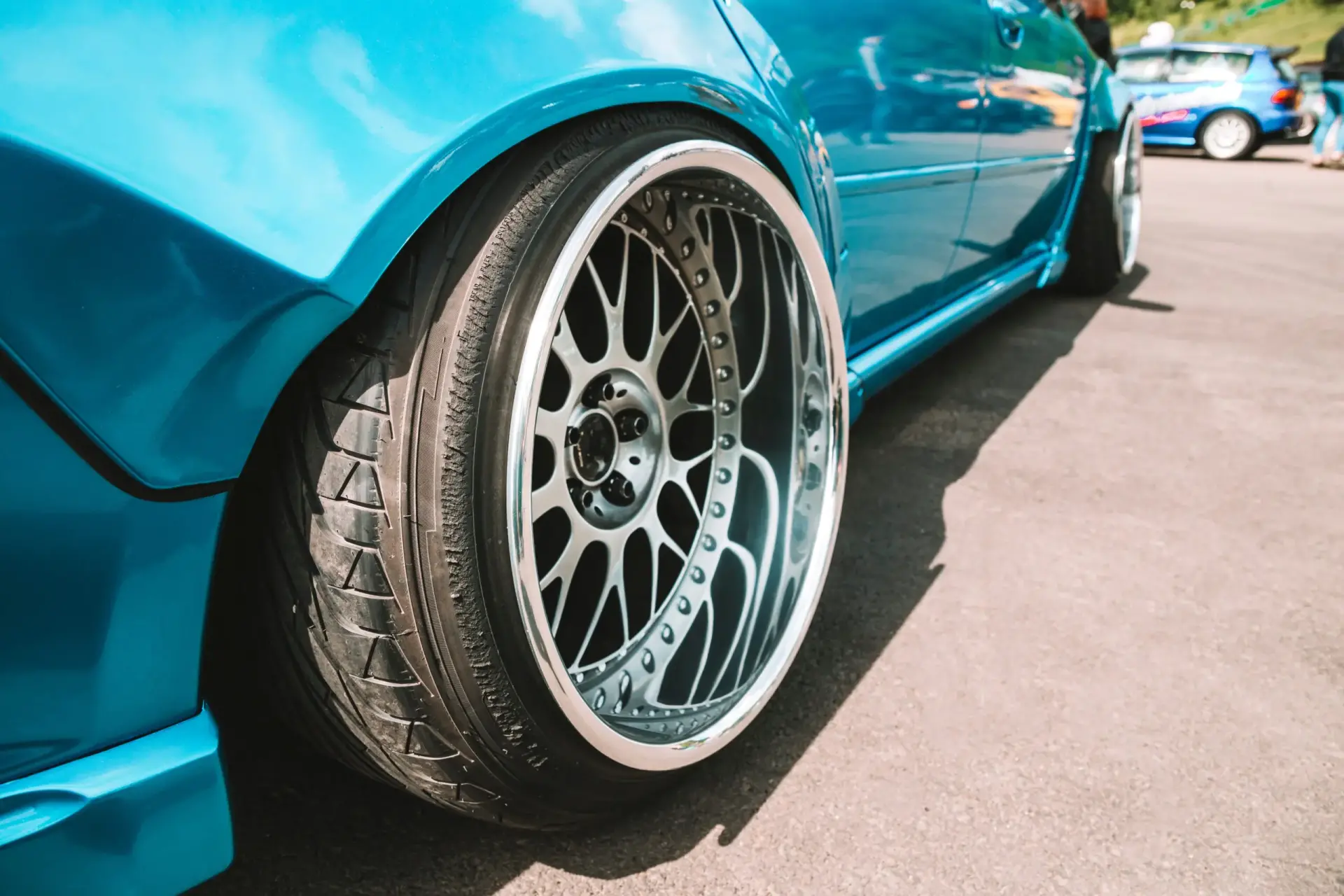 Alloy wheels modified car