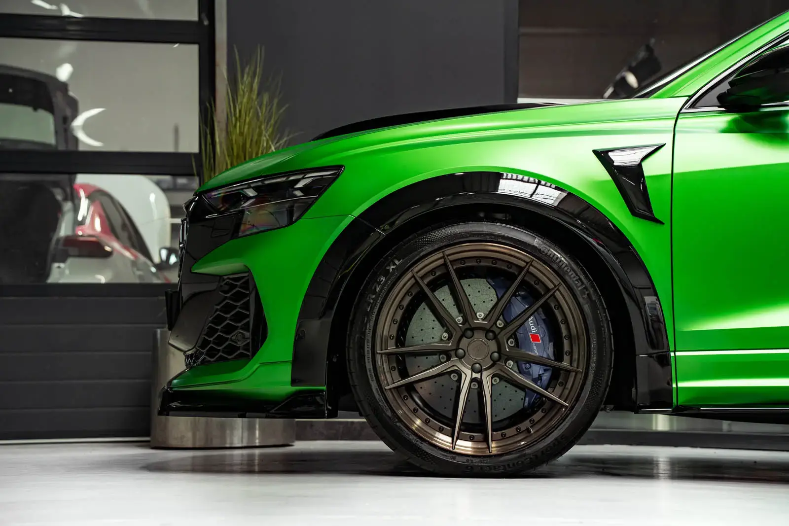 Prior Design PD-RS800 Widebody Kit - Audi RS Q8 Rear Styling Audi RS Q8 widebody rear view showing Prior Design PD-RS800 aerodynamic components including dual spoilers and extended fenders