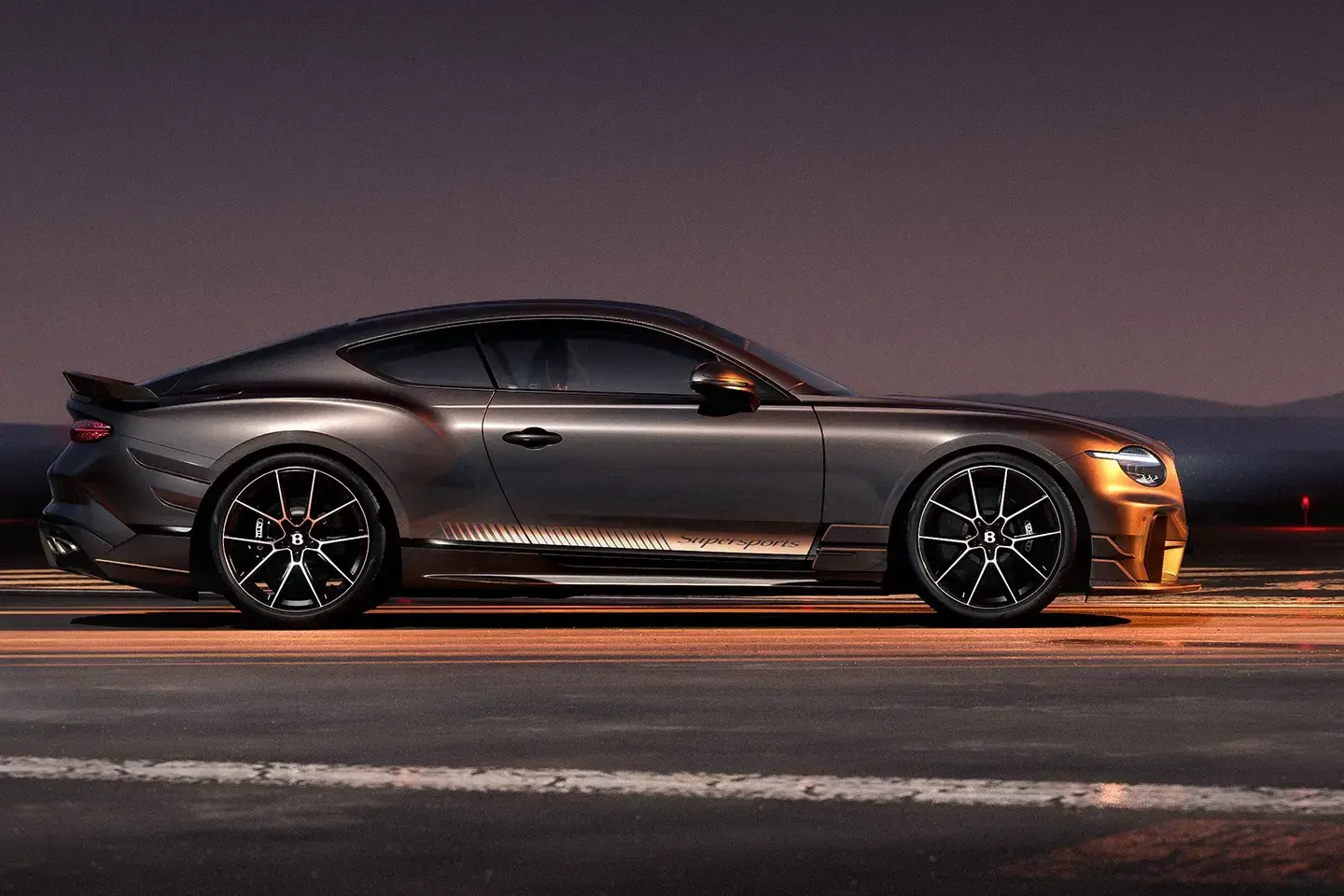 Bentley Supersports chassis and rear suspension details showing wider track and performance setup