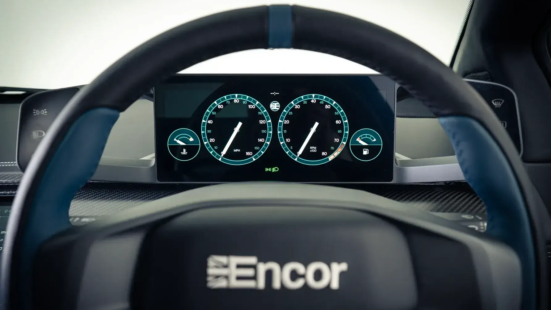 Encor Series 1 Lotus Esprit V8 seats with leather trim and supportive bolsters in black interior