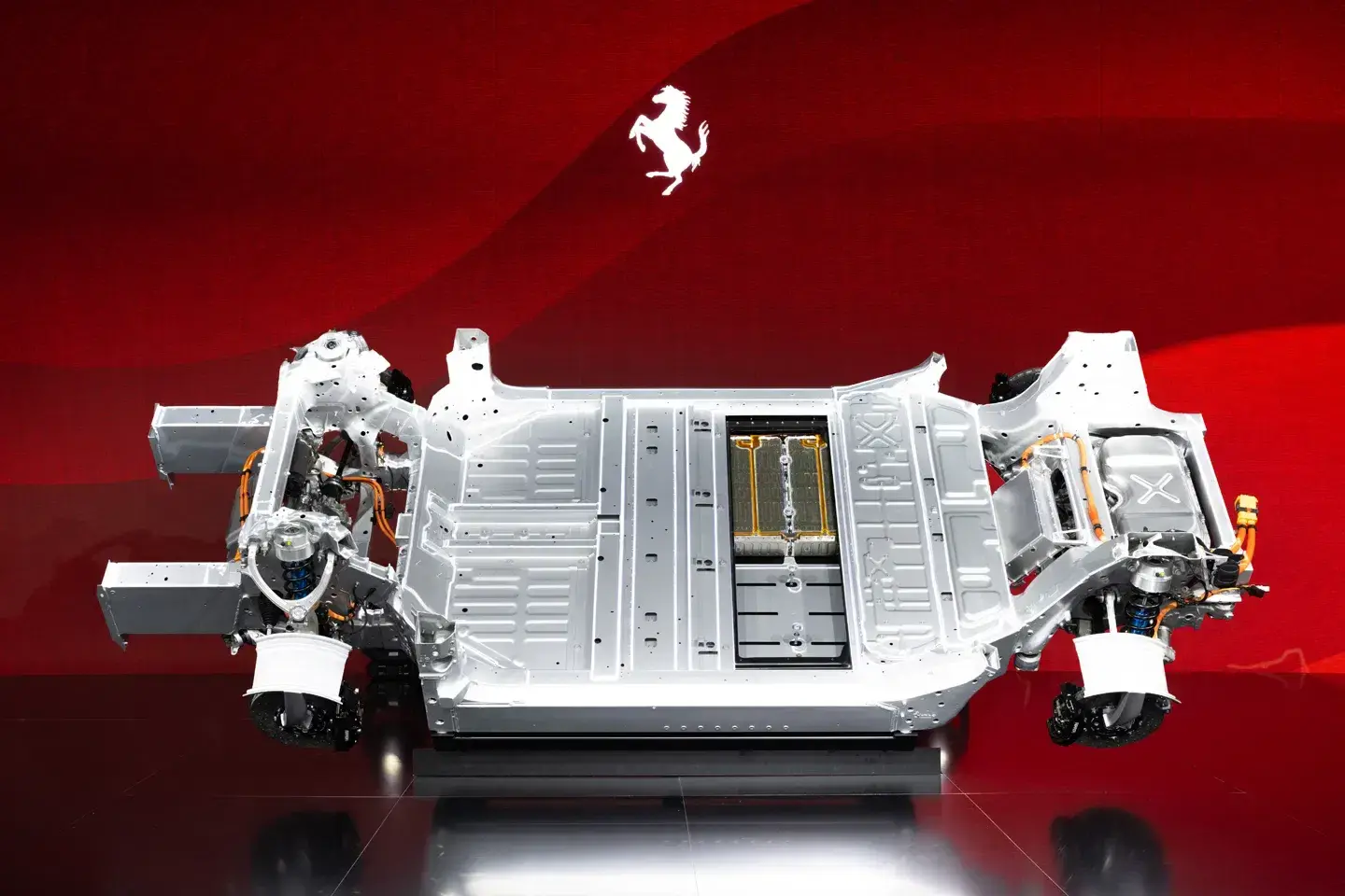 Ferrari Elettrica - First Fully Electric Ferrari Supercar Ferrari Elettrica electric supercar showing quad-motor layout and advanced aerodynamic design for 2026 launch