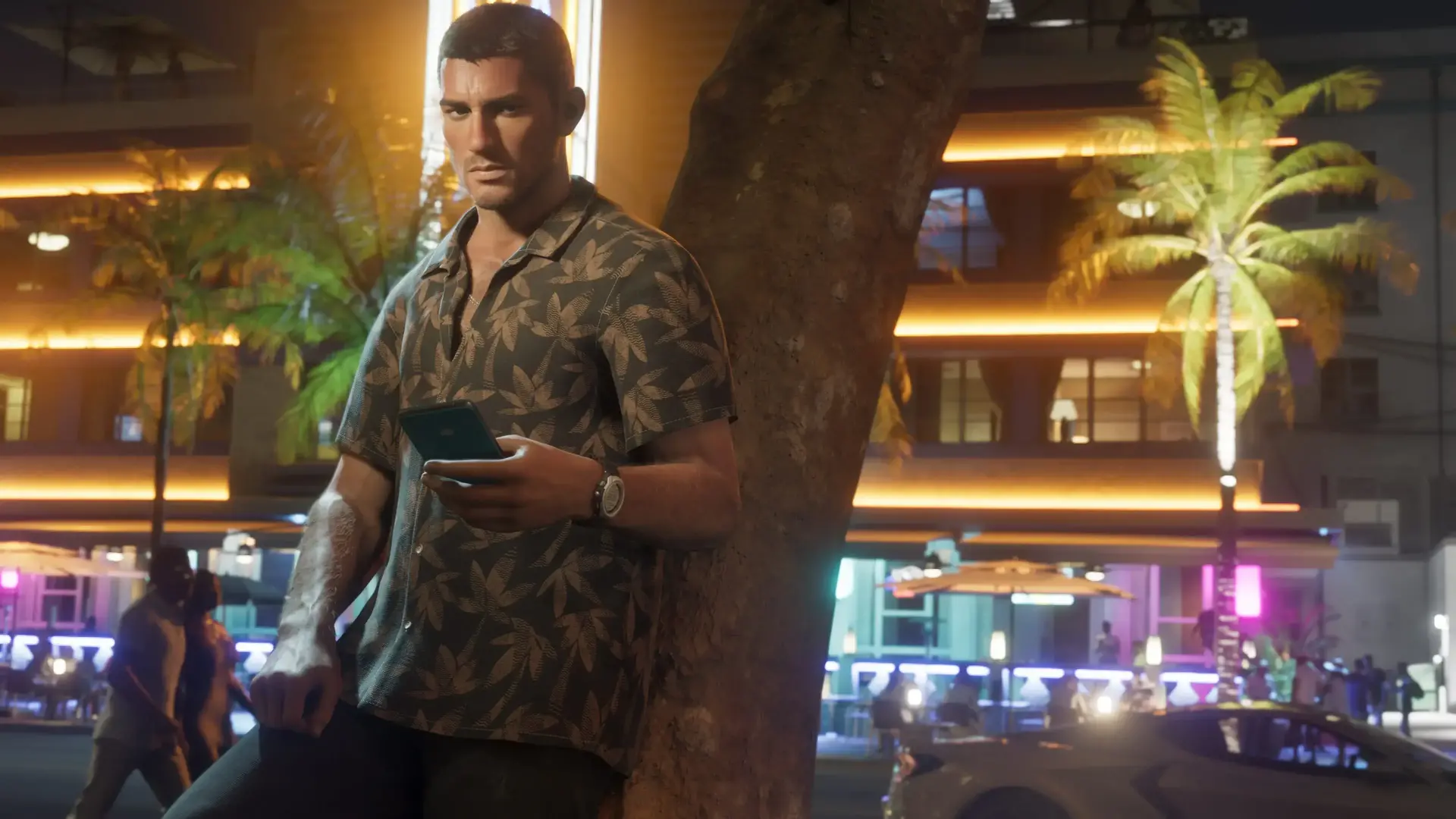 Vice City returning in GTA 6 with modern Miami-inspired neon cityscape and palm trees