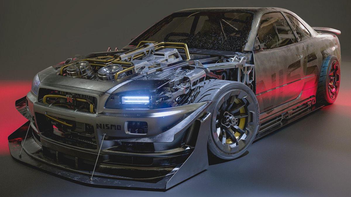 In digital renderings, the R34 Nissan Skyline GT-R takes a sci-fi turn | modifiedrides.net