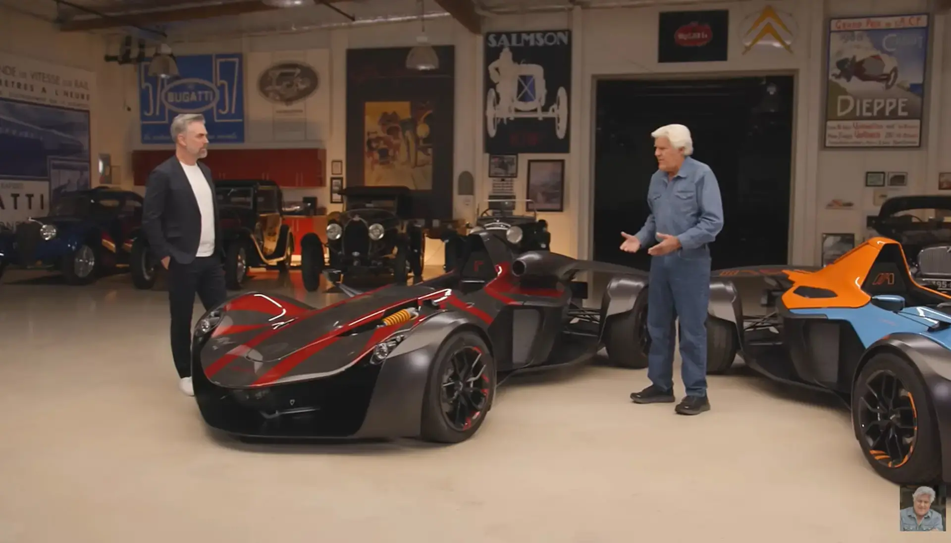 Jay leno takes a spin in the bac mono