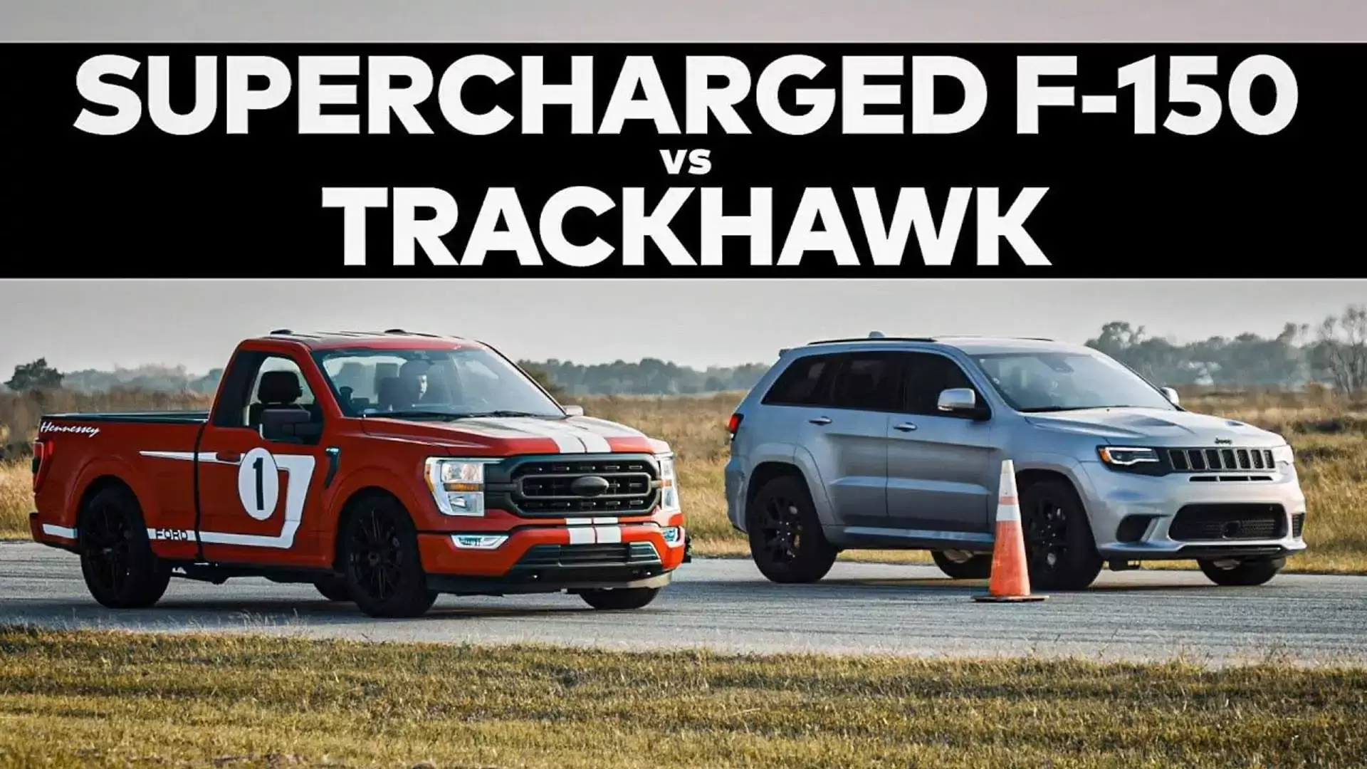 Jeep trackhawk vs supercharged f 150 hennessey drag race wasn t even close