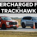 Jeep trackhawk vs supercharged f 150 hennessey drag race wasn t even close