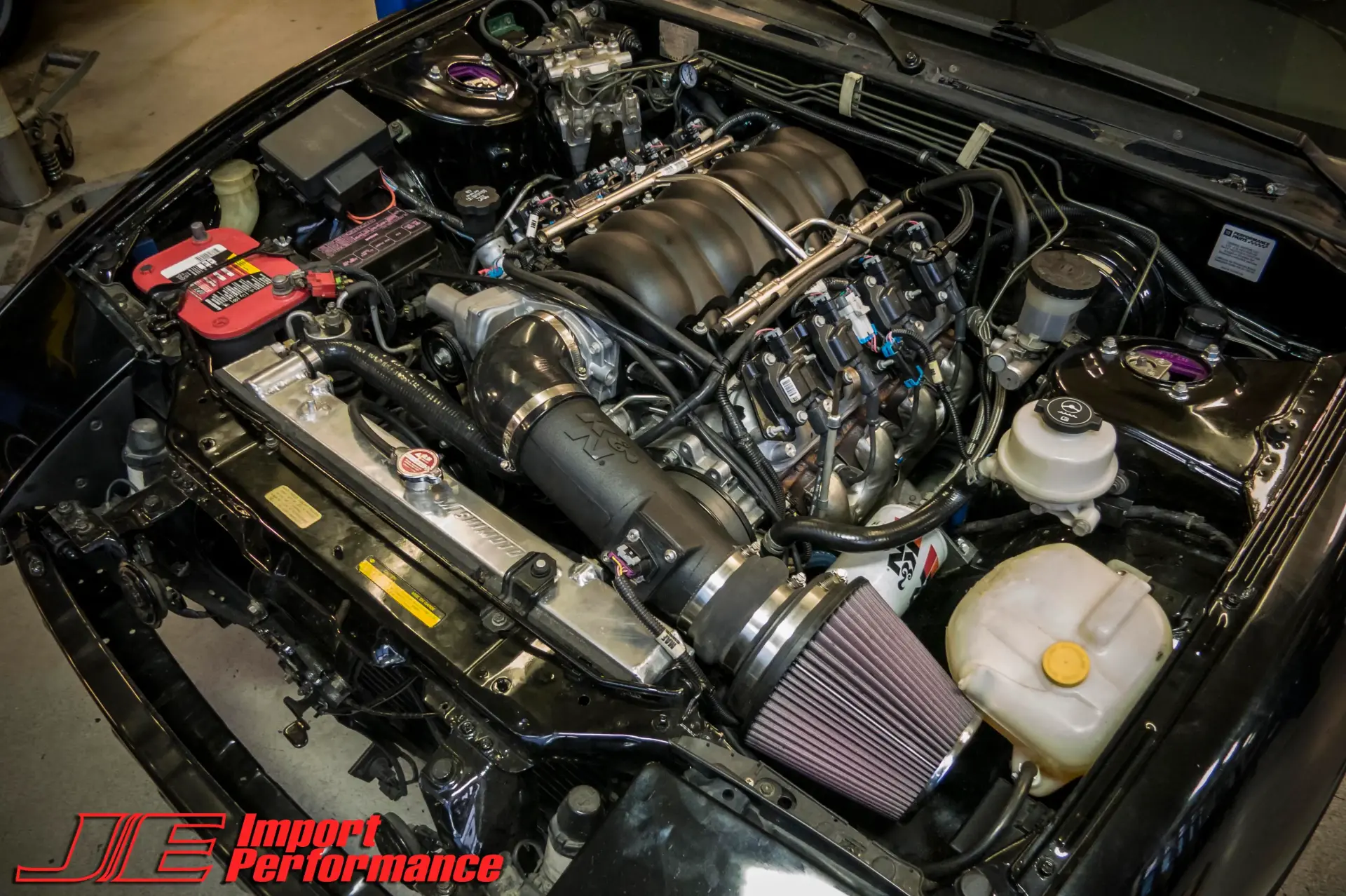 Nissan 240SX with LS engine swap configured for drifting with angle kit