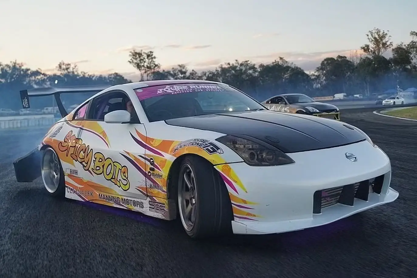 Nissan 350Z drift car with VQ35DE engine and upgraded suspension