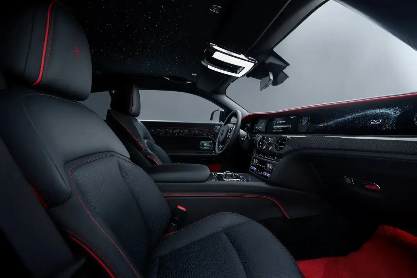 Spofec Rolls-Royce Spectre Black Badge bespoke interior featuring custom leather upholstery and personalized trim details
