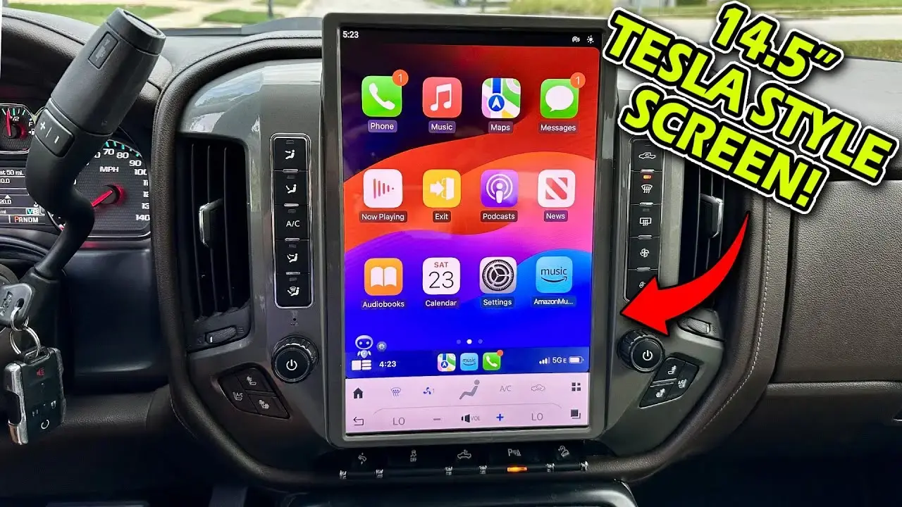 Tesla style touchscreen display car mod