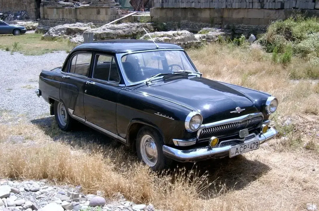 Black Volga GAZ urban legend car from Cold War Eastern Europe