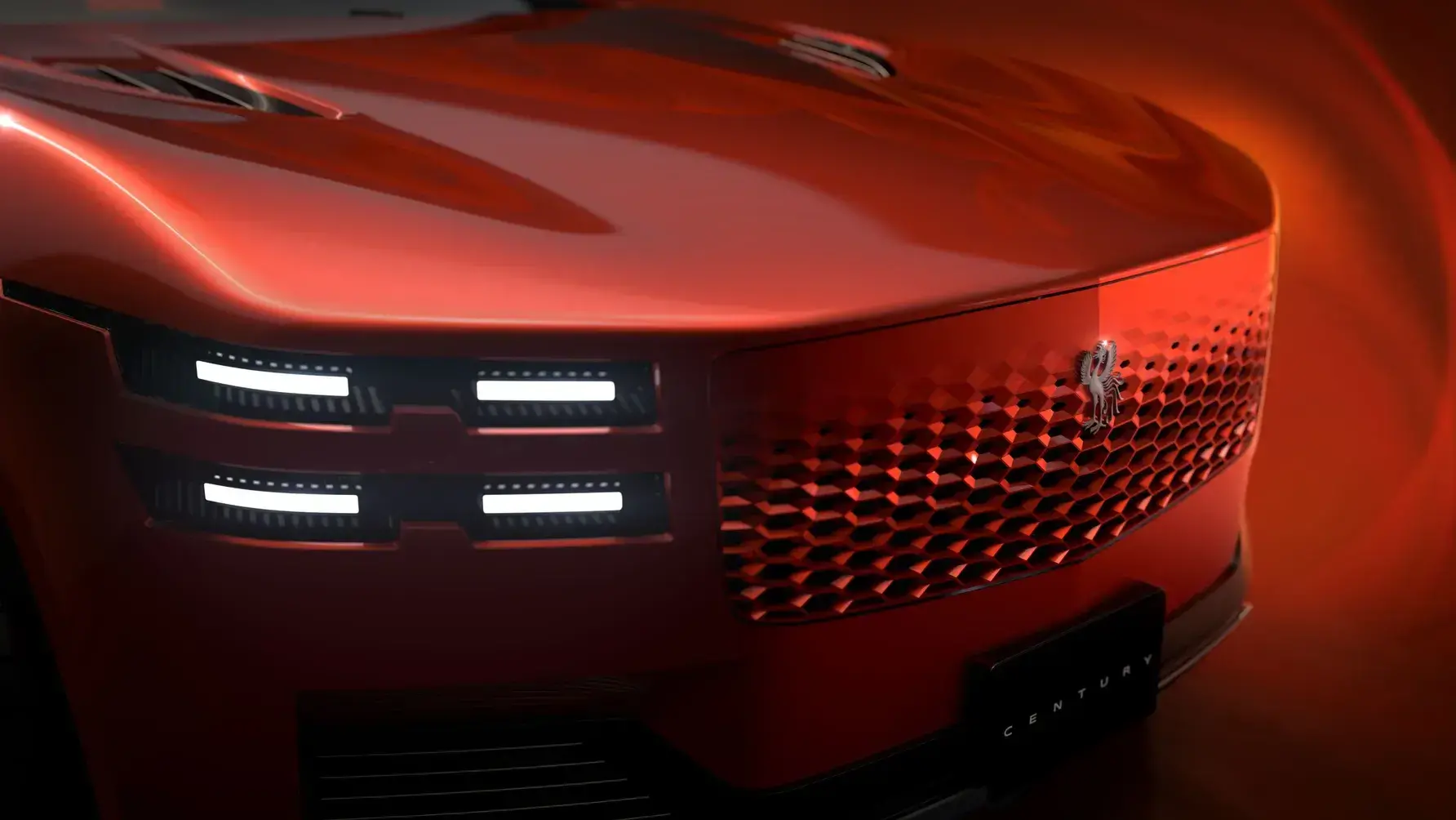 Toyota Century Coupe 2025 rear three-quarter view highlighting distinctive LED taillights, elevated crossover stance, and unique Japanese luxury grand tourer design language