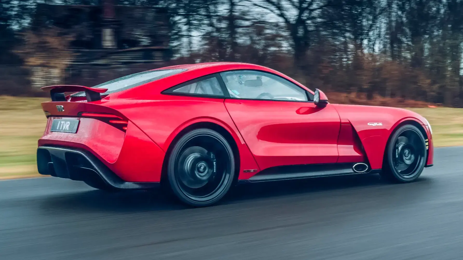 TVR Griffith rear view highlighting V8 performance and distinctive British sports car design