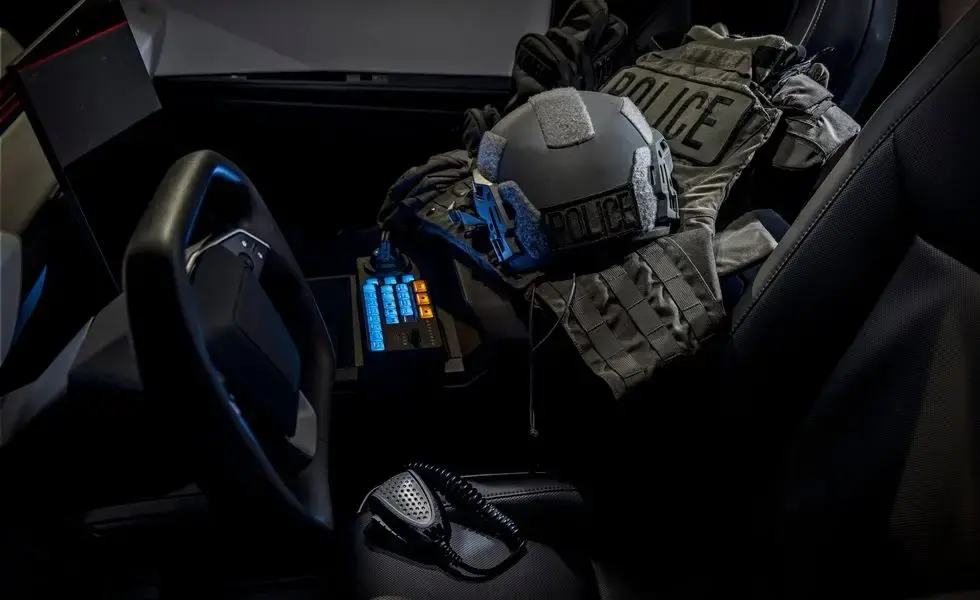 Up fit begins converting tesla cybertrucks for police use 3
